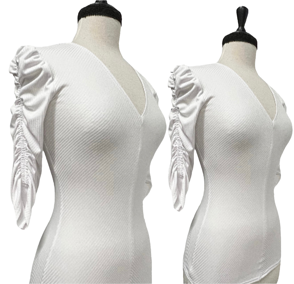 Ruby Top- White Ribbed Knit