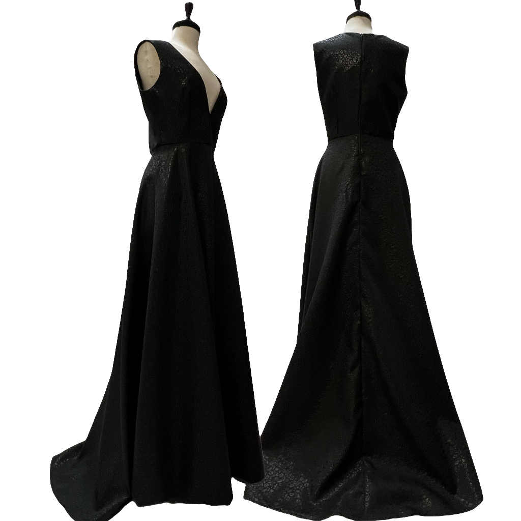 Ava Gown - Black Brocade
