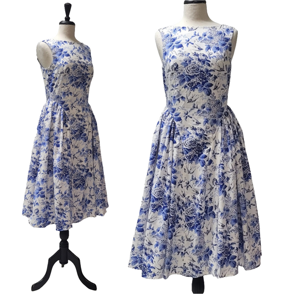 Lillian Dress - Floral Blue