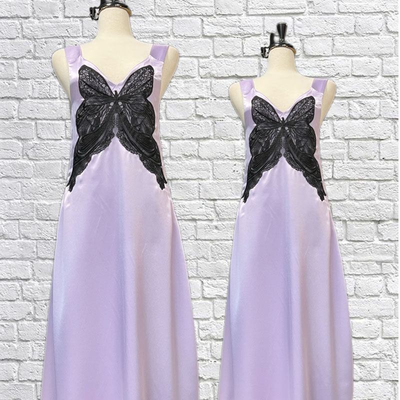 Lavender Slip dress with butterfly detail