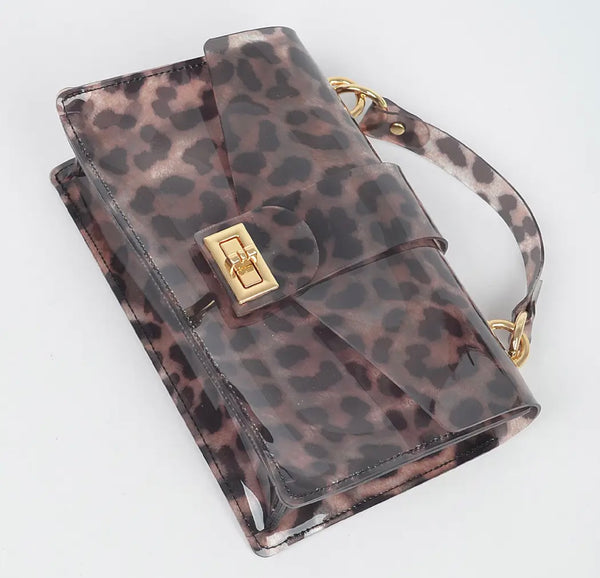 Handbag - Vinyl Leopard Print
