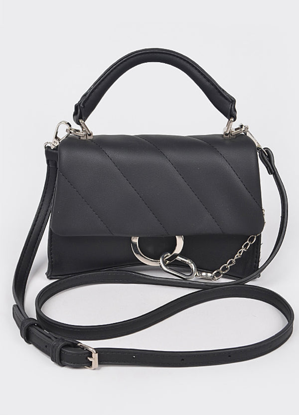Handbag - Quilted Black Chain Link