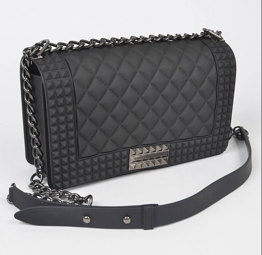 Handbag - Quilted Rubber Black
