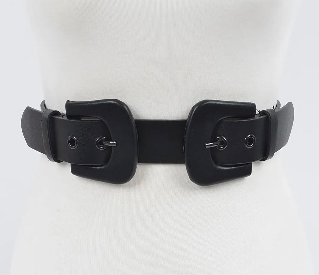 Belt - Double Buckle Black