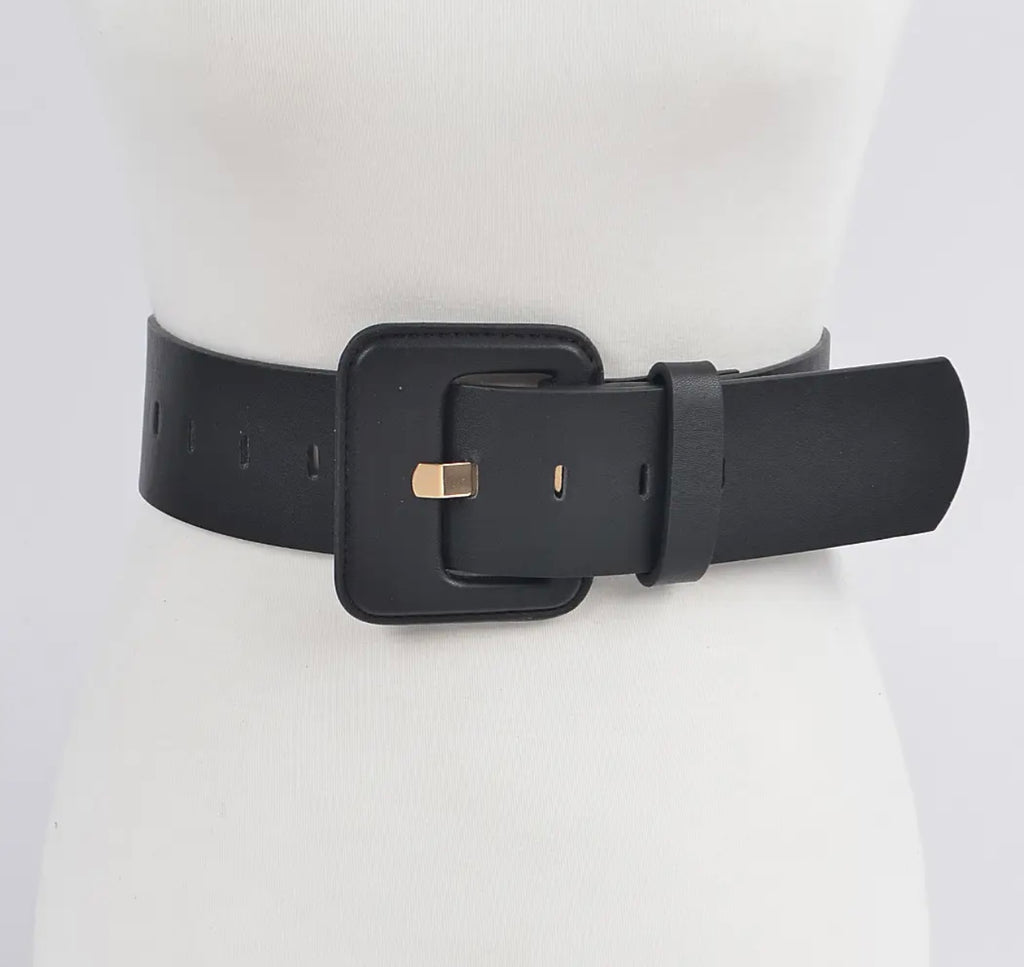 Belt - Black Faux Leather