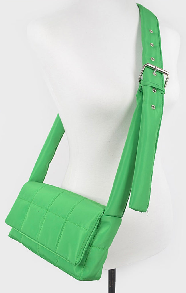Quilted Crossbody Bag - Green
